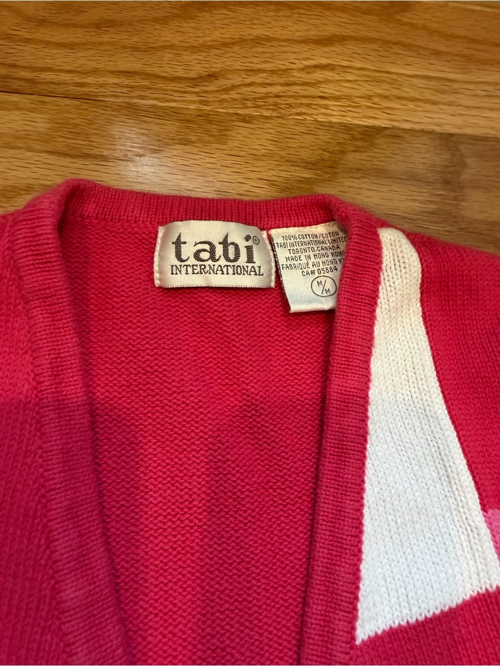 Tabi Pink Flamingo Patchwork Knit Sweater Vest - Picture 2 of 5